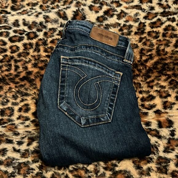 Big Star Liv Skinny Blue Factory Distressed Denim Jeans Festival Concert Event - Picture 2 of 13